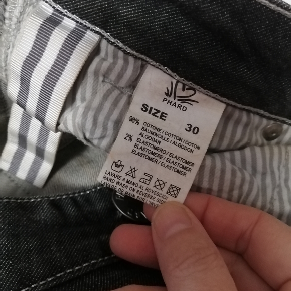 Phard Italian Black Denim Crop Jeans sz 30 - Picture 6 of 10